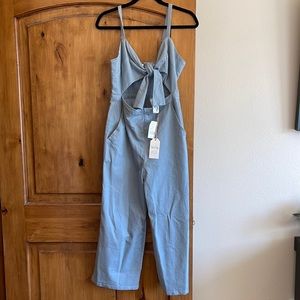 Blue tie romper